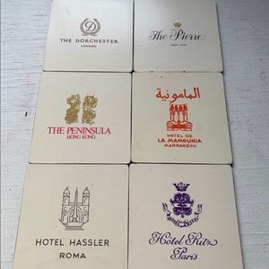 Vintage hotel coasters